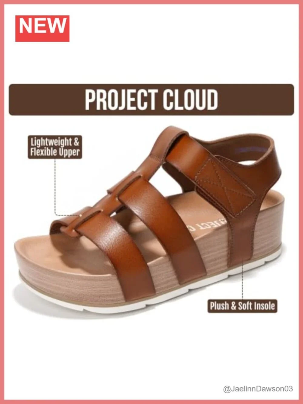 Strappy Wedge Sandals with Plush Insole, Non-Slip, Water-Resistant, Adjustable